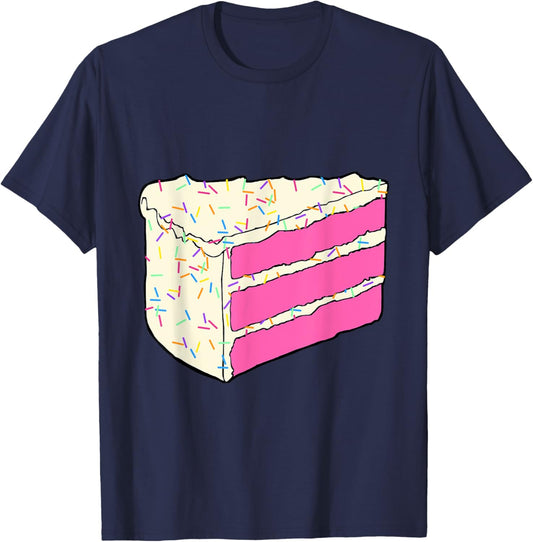Cute Pink Cake Slice Halloween Costume Food Dress Up Cosplay T-Shirt - T-Shirt | Navy