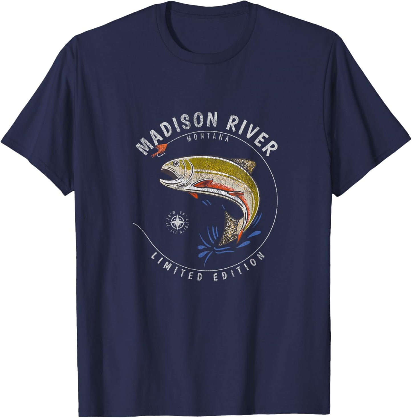 Madison River Trout Fly Fishing Souvenir Madison River T-Shirt - T-Shirt | Navy