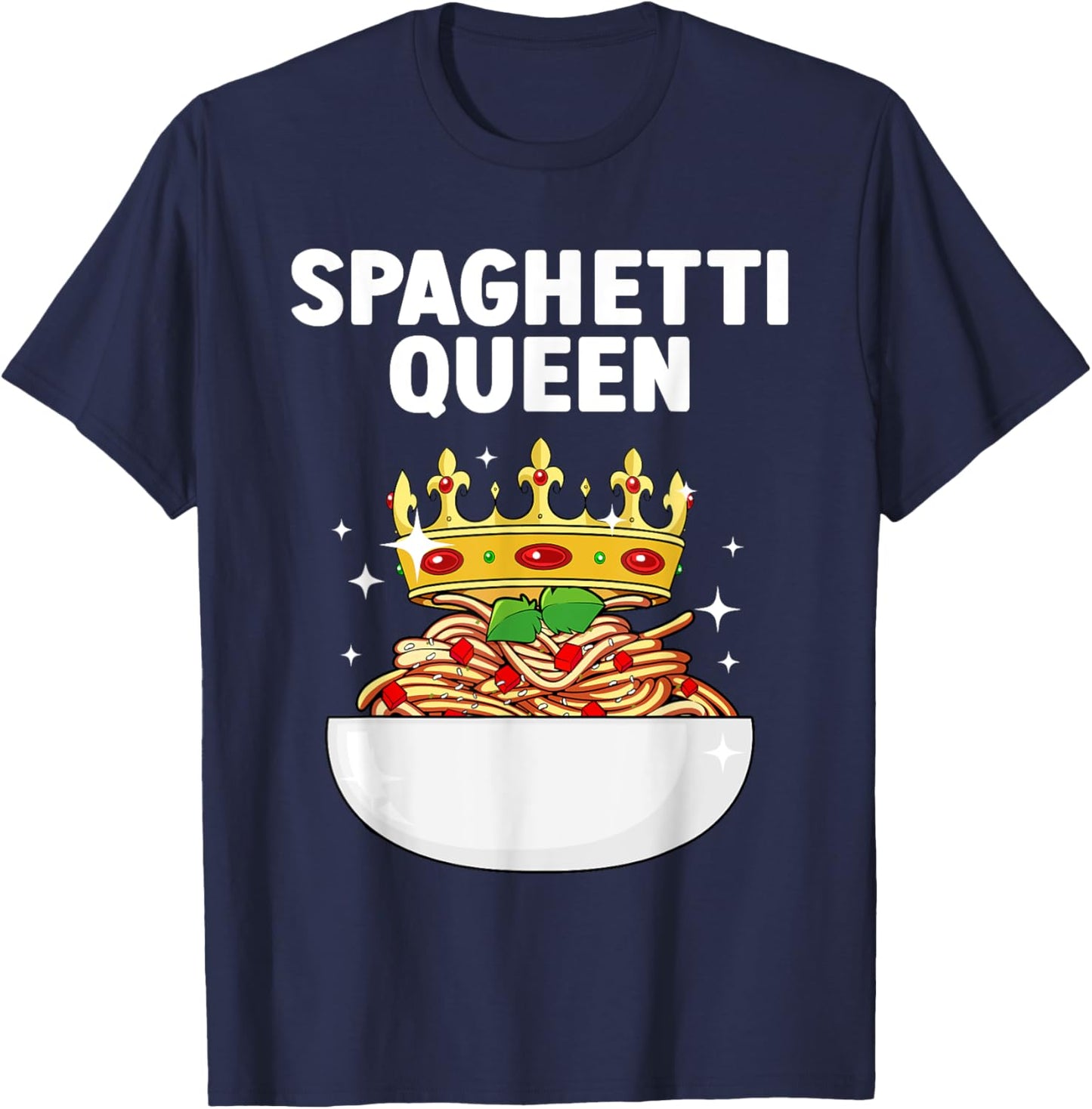 Cool Spaghetti Art Girls Italian Food Pasta Lover T-Shirt - T-Shirt | Navy