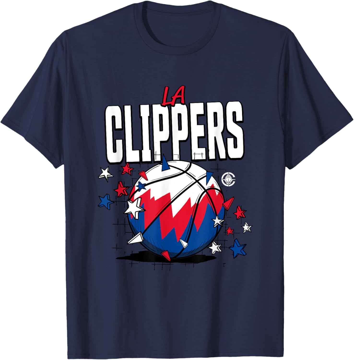 NBA Los Angeles Clippers Doodle Basketball Stars T-Shirt - T-Shirt | Navy