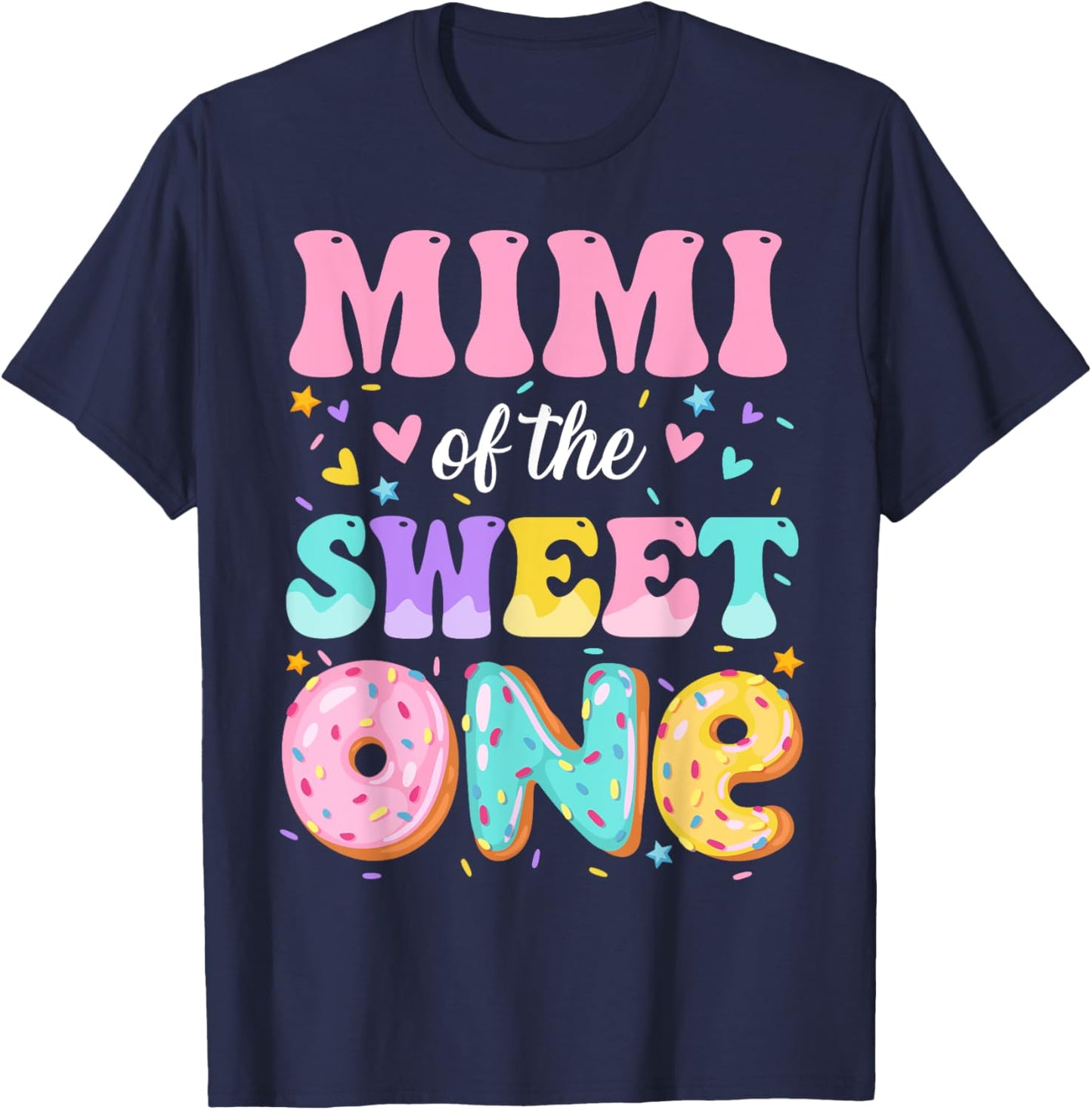 Mimi Of The Sweet One 1st Birthday Donut Bday Party T-Shirt - T-Shirt | Navy
