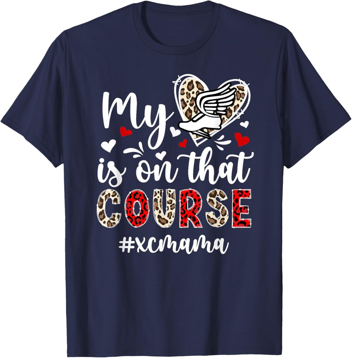 Proud XC Mama Cross Country Mom Of A Cross Country Runner T-Shirt - T-Shirt | Navy
