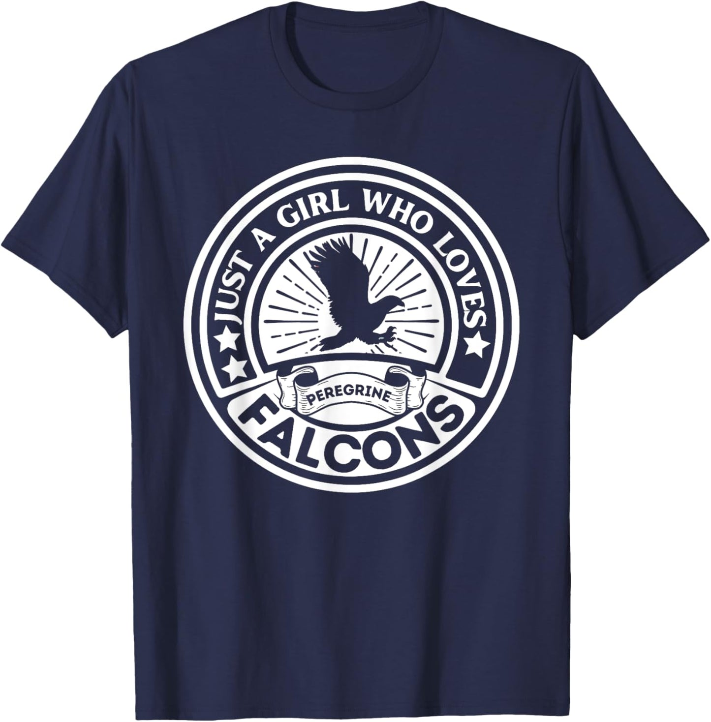 Just A Girl Who Loves Peregrine Falcons Birds Kids Falcon T-Shirt - T-Shirt | Navy
