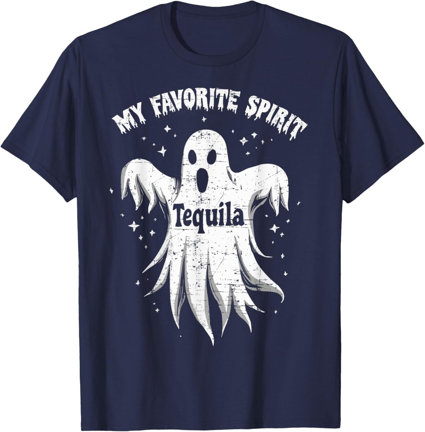 My Favorite Spirit Tequila Drinking Ghost Halloween Costume T-Shirt - T-Shirt | Navy
