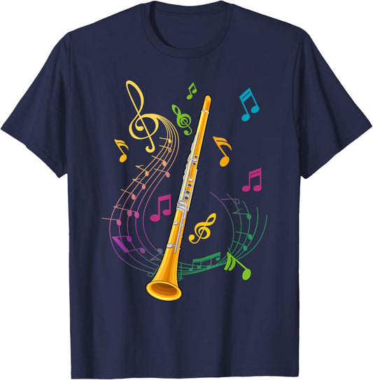 Clarinet Player Idea Musical InstrumentTreble Clef Clarinet T-Shirt - T-Shirt | Navy