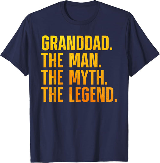 Granddad Art For Grandpa Grandfather From Grandkids Granddad T-Shirt - T-Shirt | Navy