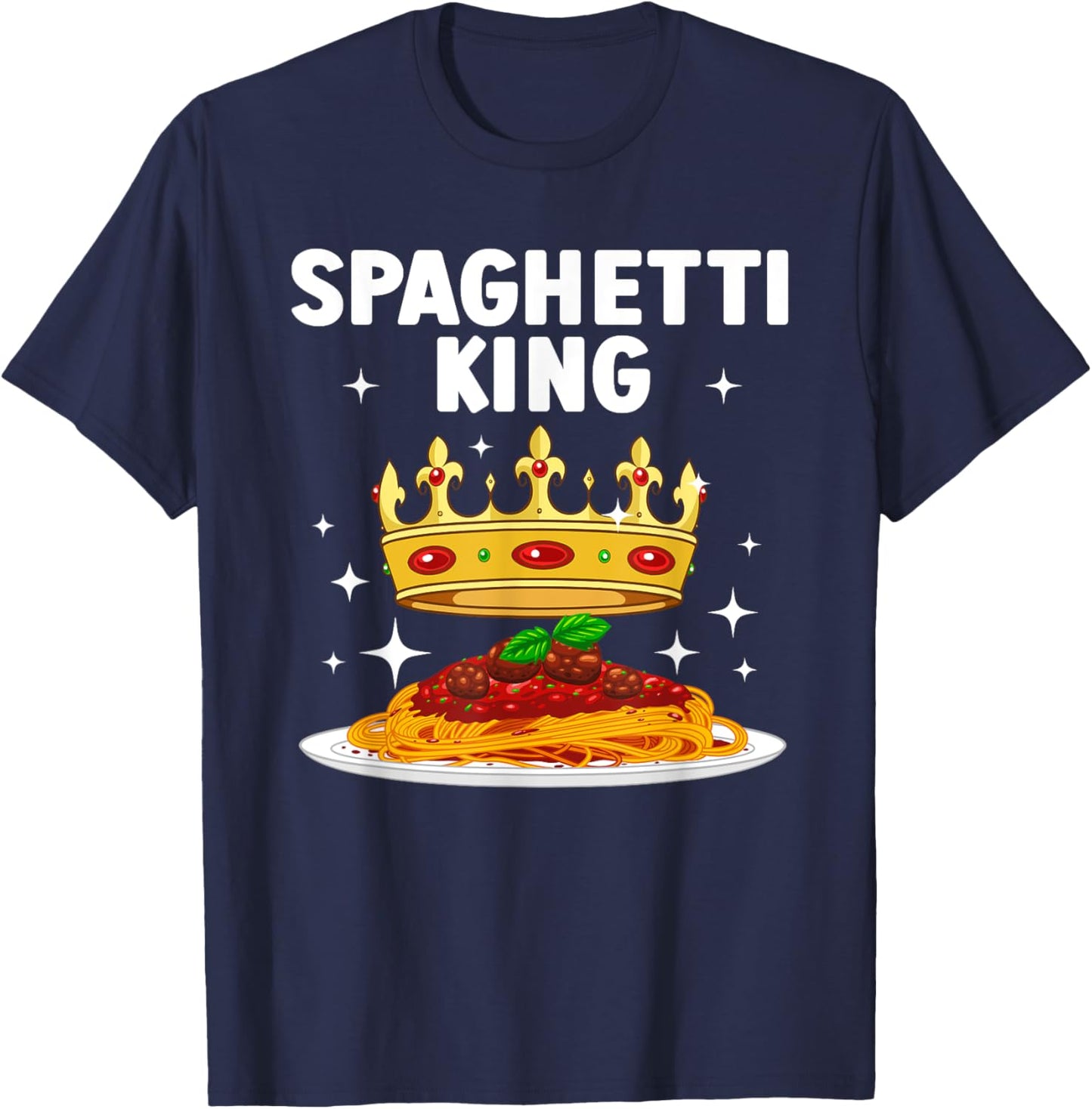 Cool Spaghetti King Art Boys Pasta Lover Spaghetti T-Shirt - T-Shirt | Navy
