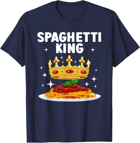 Cool Spaghetti King Art Boys Pasta Lover Spaghetti T-Shirt - T-Shirt | Navy