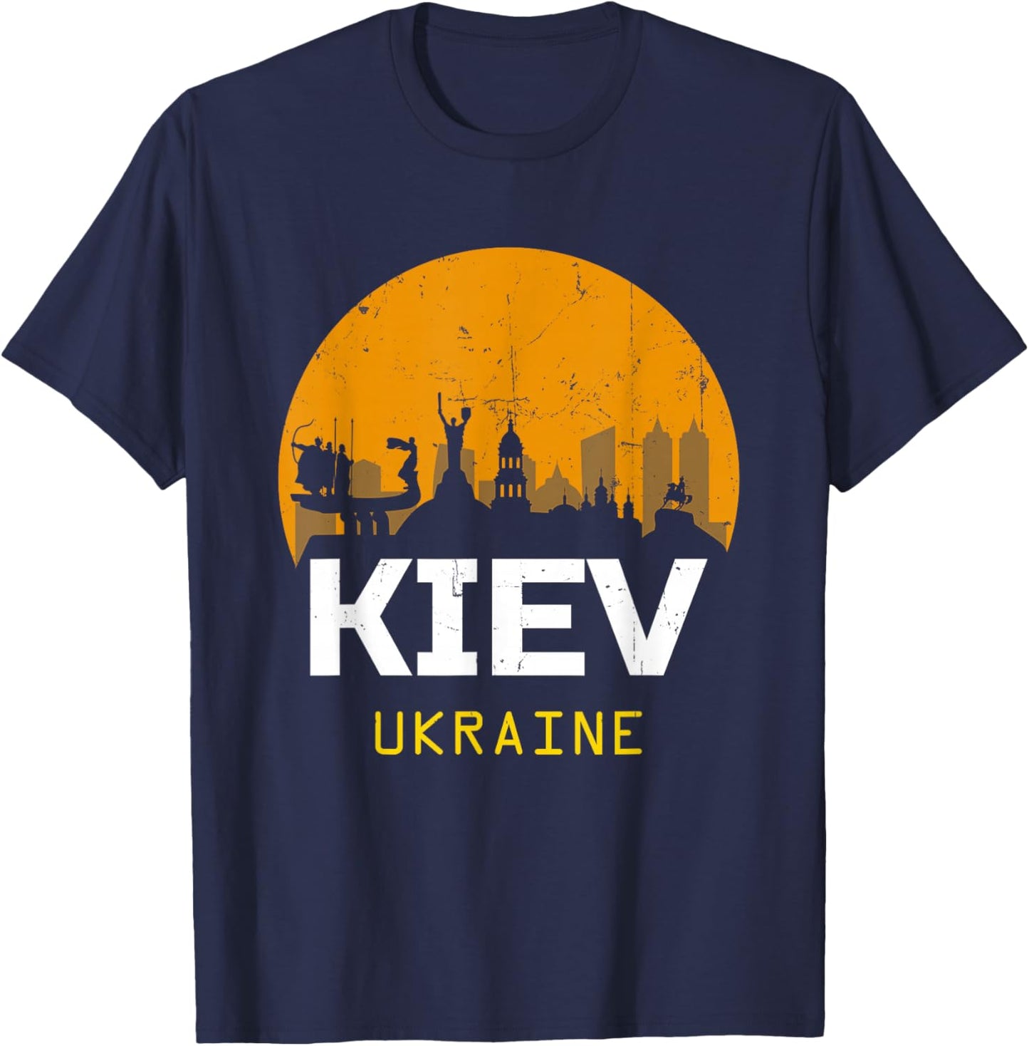 Kiev Ukraine - - Black - Small - Short Sleeve - - Classic Fit - Polyester 100% T-Shirt - T-Shirt | Navy