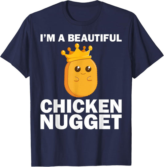 Cute Chicken Nugget Art Girls Chicken Nugget Lover T-Shirt - T-Shirt | Navy