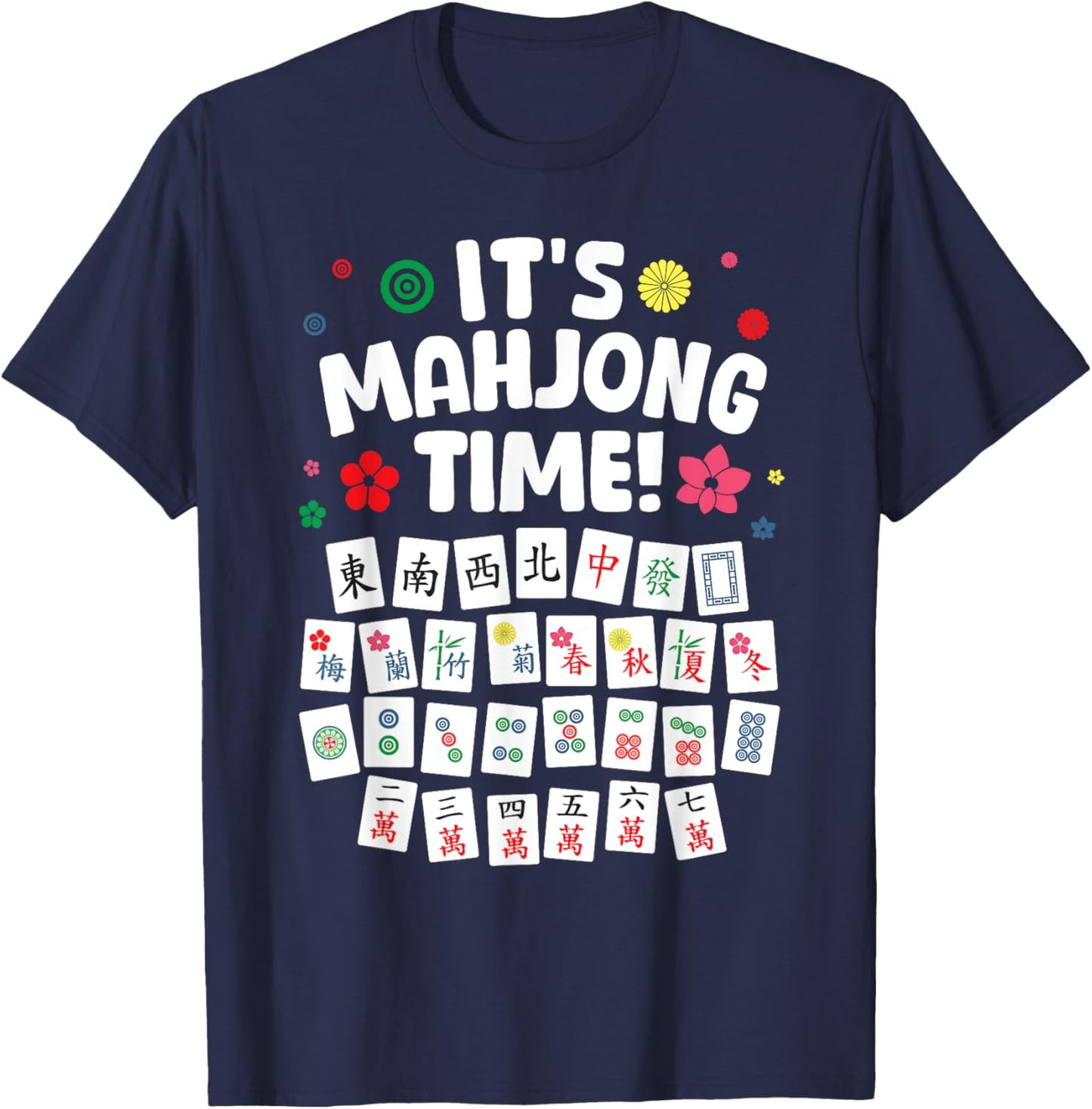 Funny Mahjong Design Women Mah Jongg Mahjong Player T-Shirt - T-Shirt | Navy