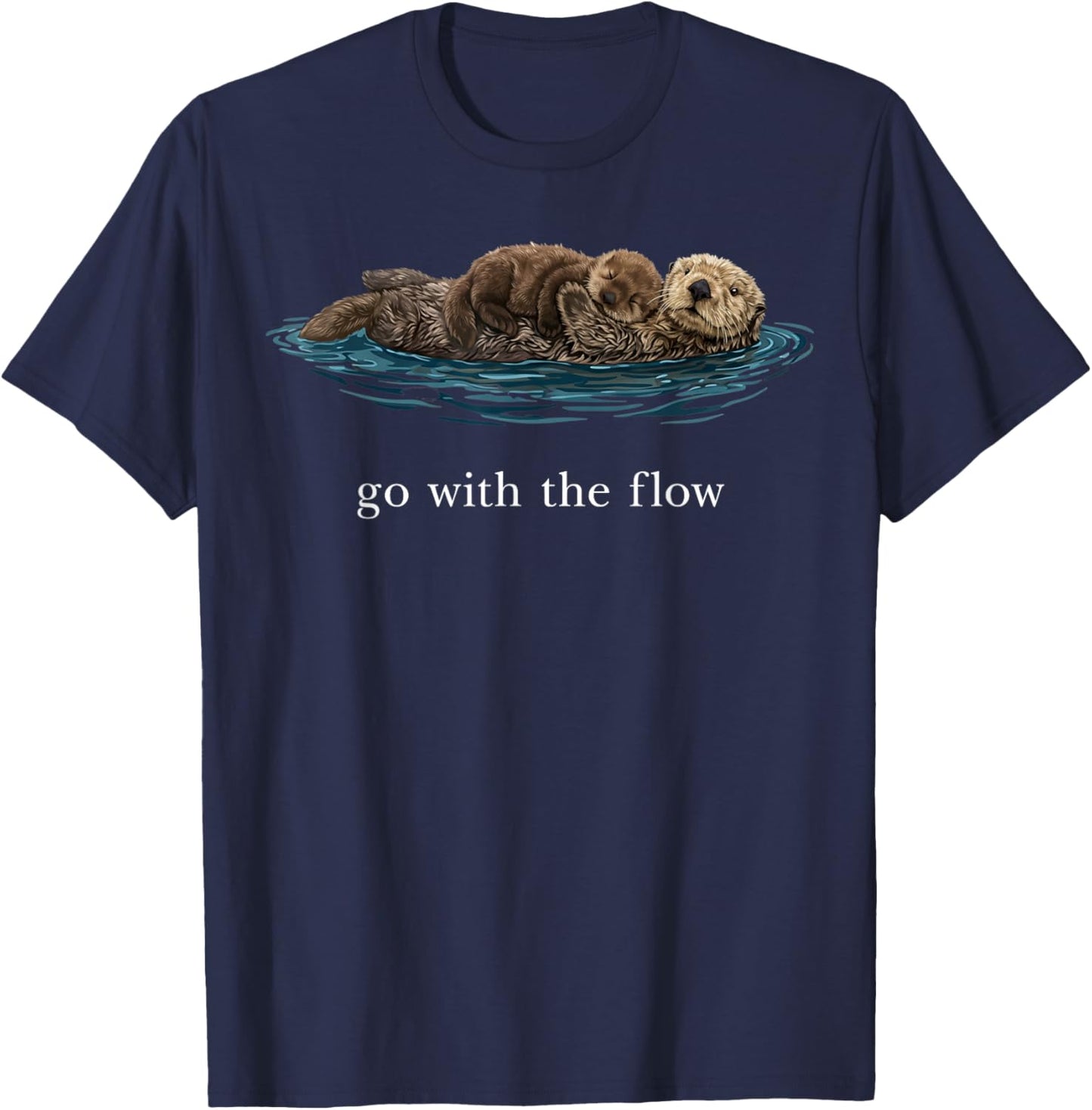 Go with The Flow Sea Otter T-Shirt T-Shirt - T-Shirt | Navy
