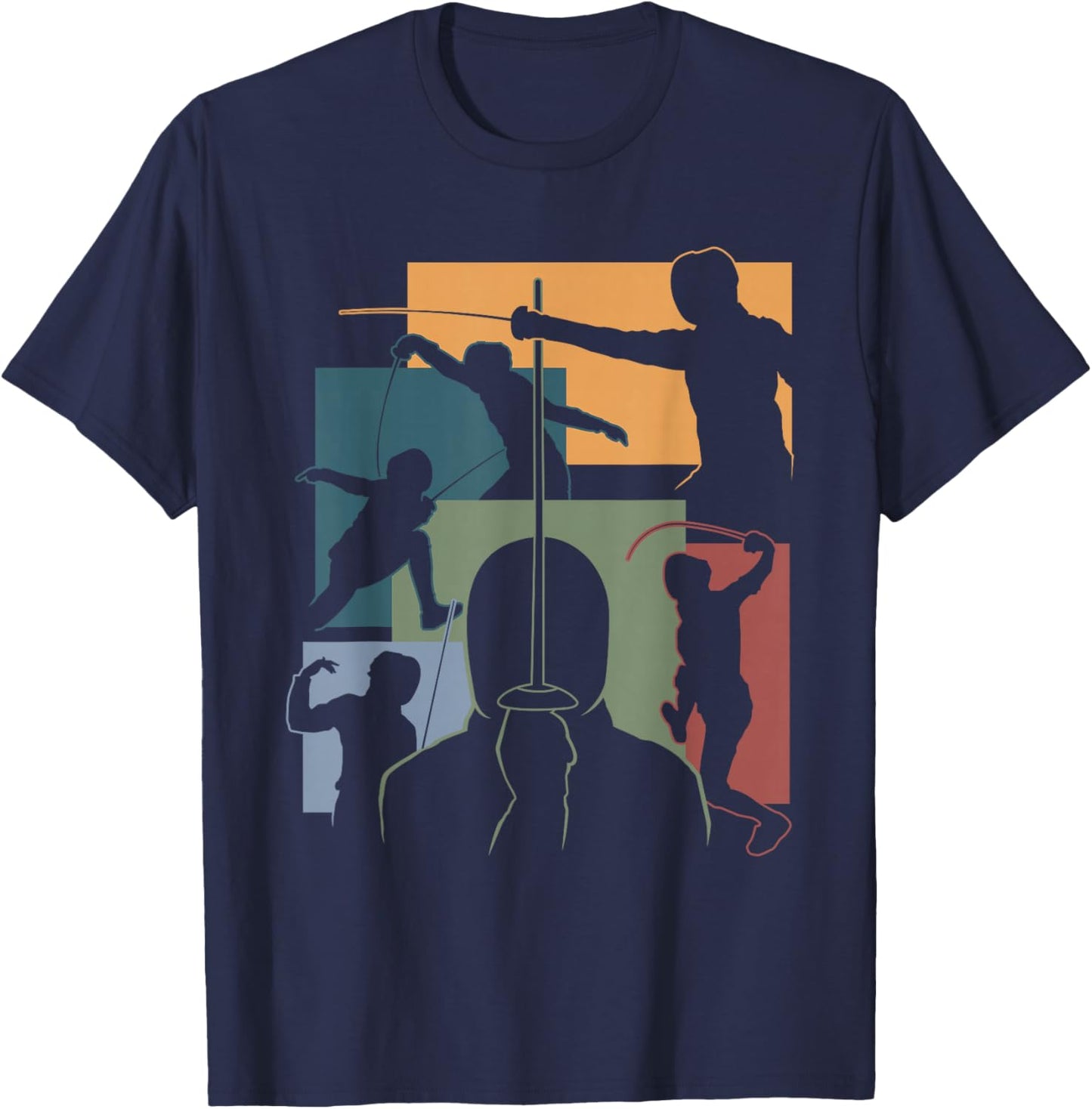 Funny Fencing Cool Fencer Swordfighter Swordfighting Outfit T-Shirt - T-Shirt | Navy