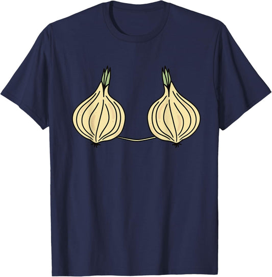 Onion Bra Costume Funny Field Vegetable Halloween T-Shirt - T-Shirt | Navy