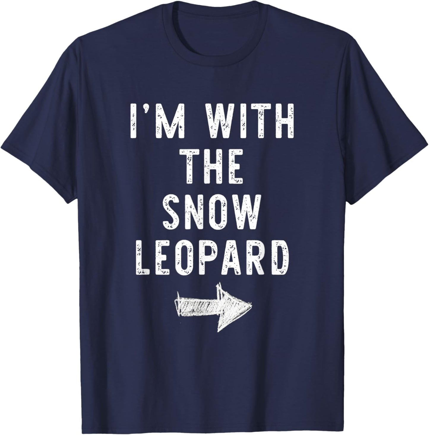 I’m With The Snow Leopard Funny Halloween Couple Costume T-Shirt - T-Shirt | Navy