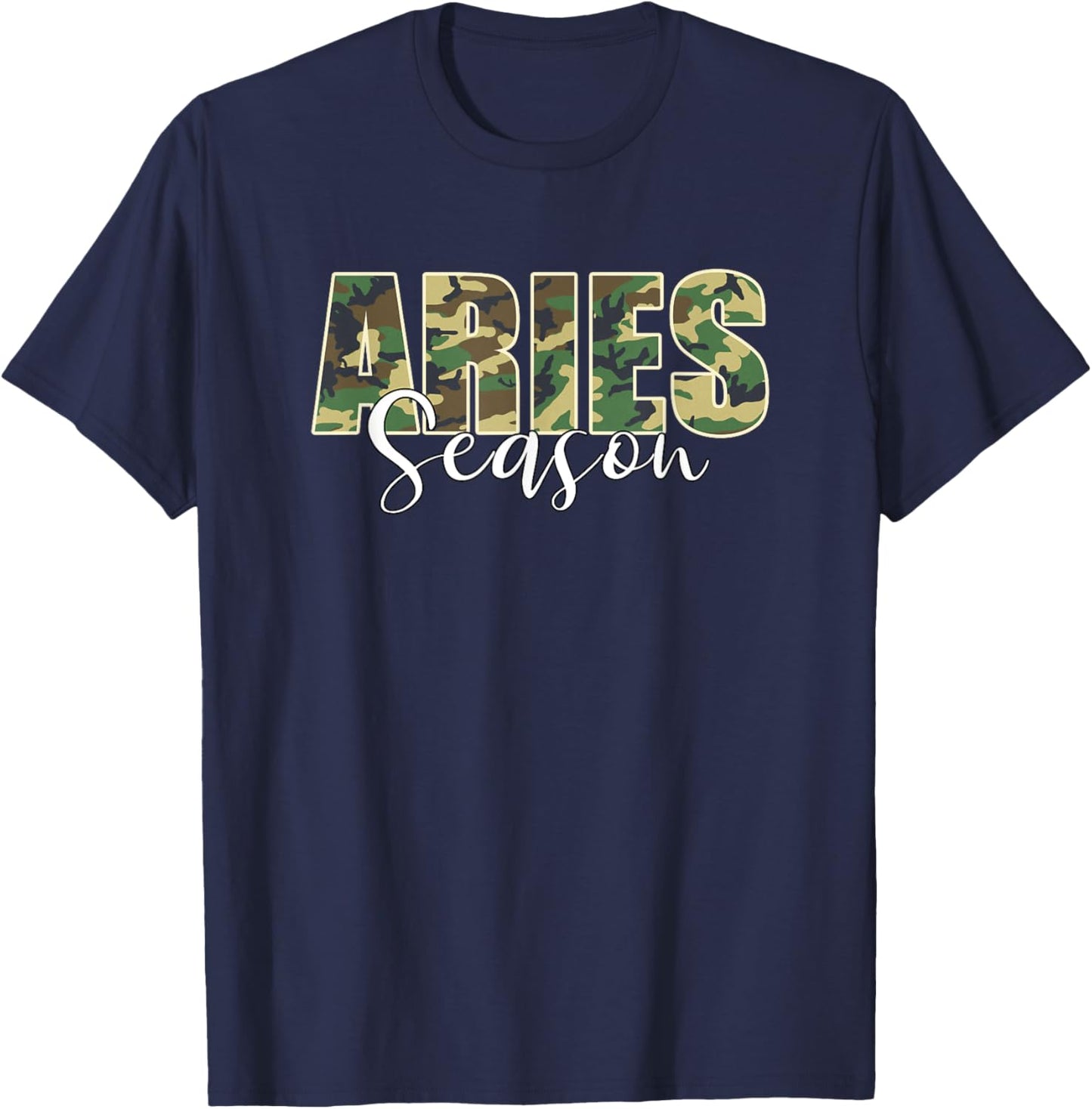 Aries Season Zodiac Birthday Camo / Camouflage T-Shirt - T-Shirt | Navy