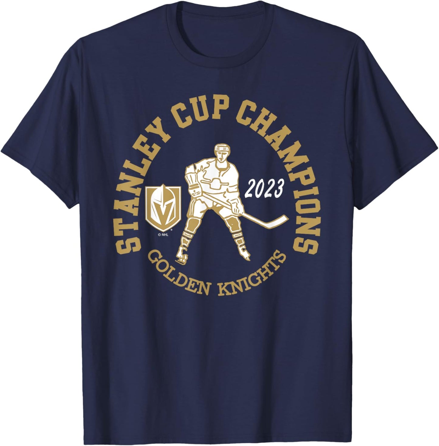 Vegas Golden Knights Stanley Cup Champions 2023 Black T-Shirt - T-Shirt | Navy
