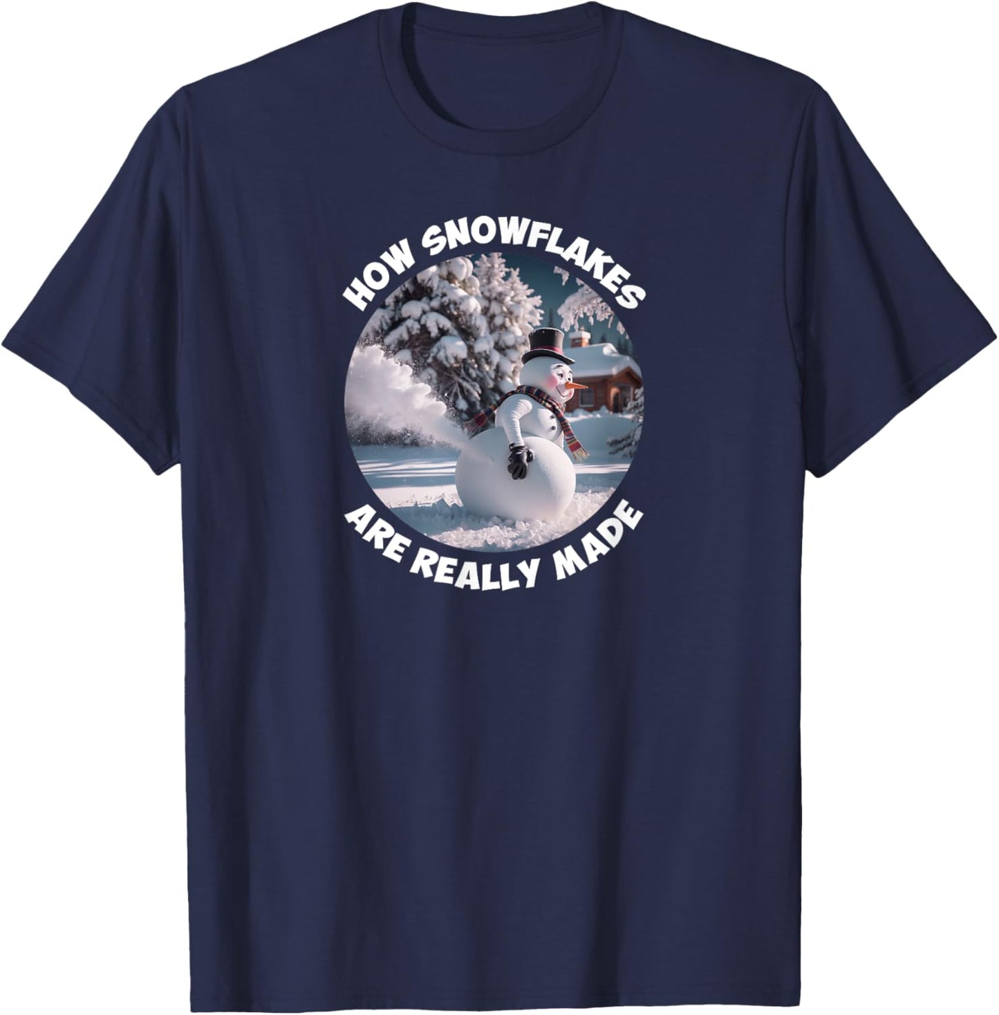 Funny Cute How Snowflakes Are Really Made Christmas Costume T-Shirt - T-Shirt | Navy