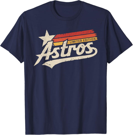 Vintage Astros Retro Style Classic T-Shirt - T-Shirt | Navy
