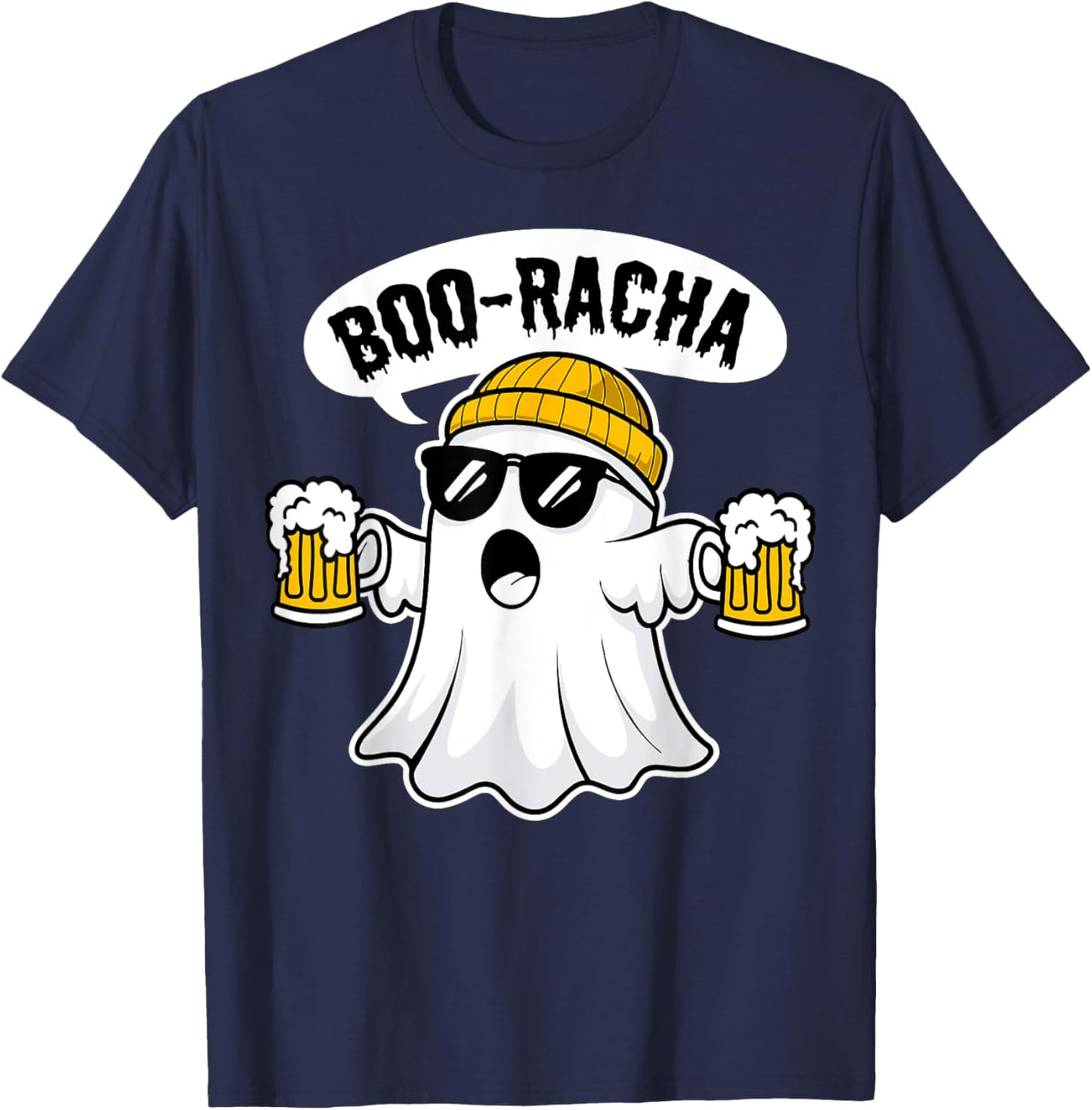 Boo-Racha Halloween Cute Ghost Boo Borracha Funny Men Women T-Shirt - T-Shirt | Navy