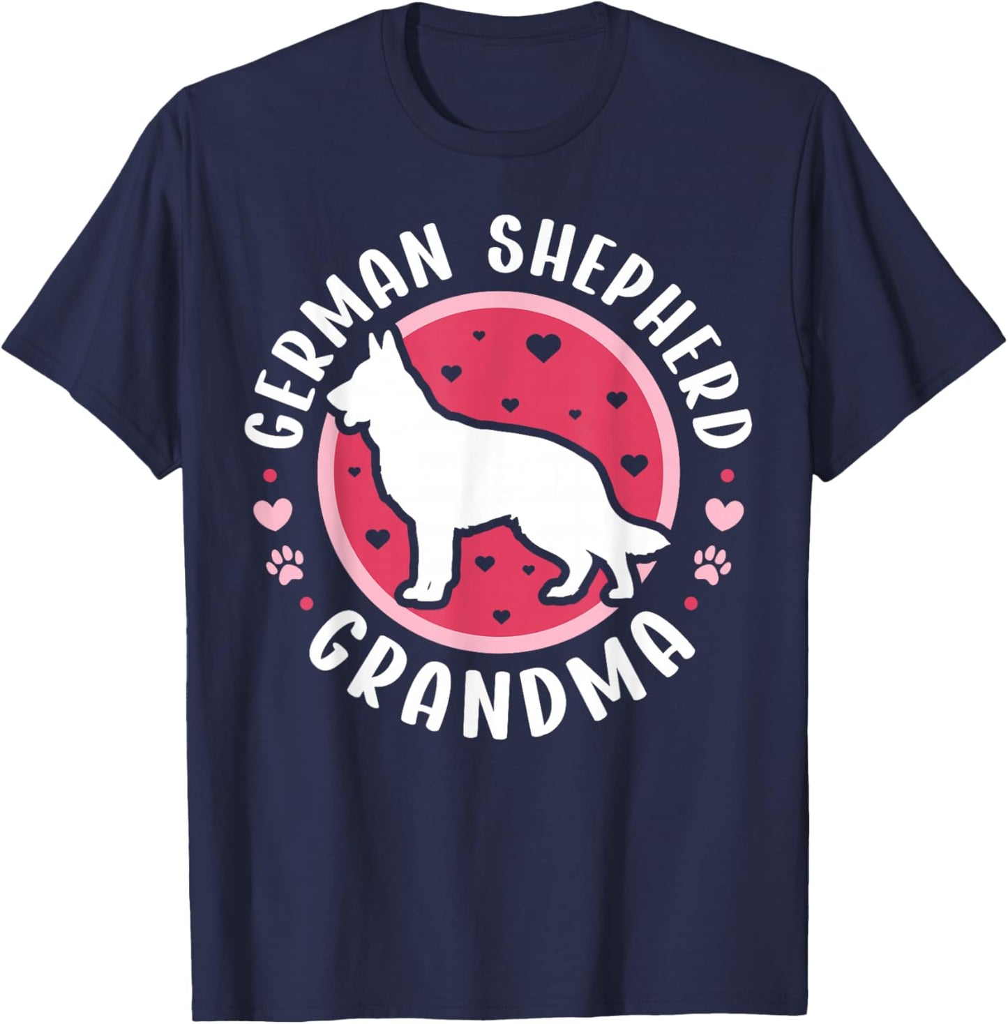 German Shepherd Grandma Heart T-Shirt - T-Shirt | Navy