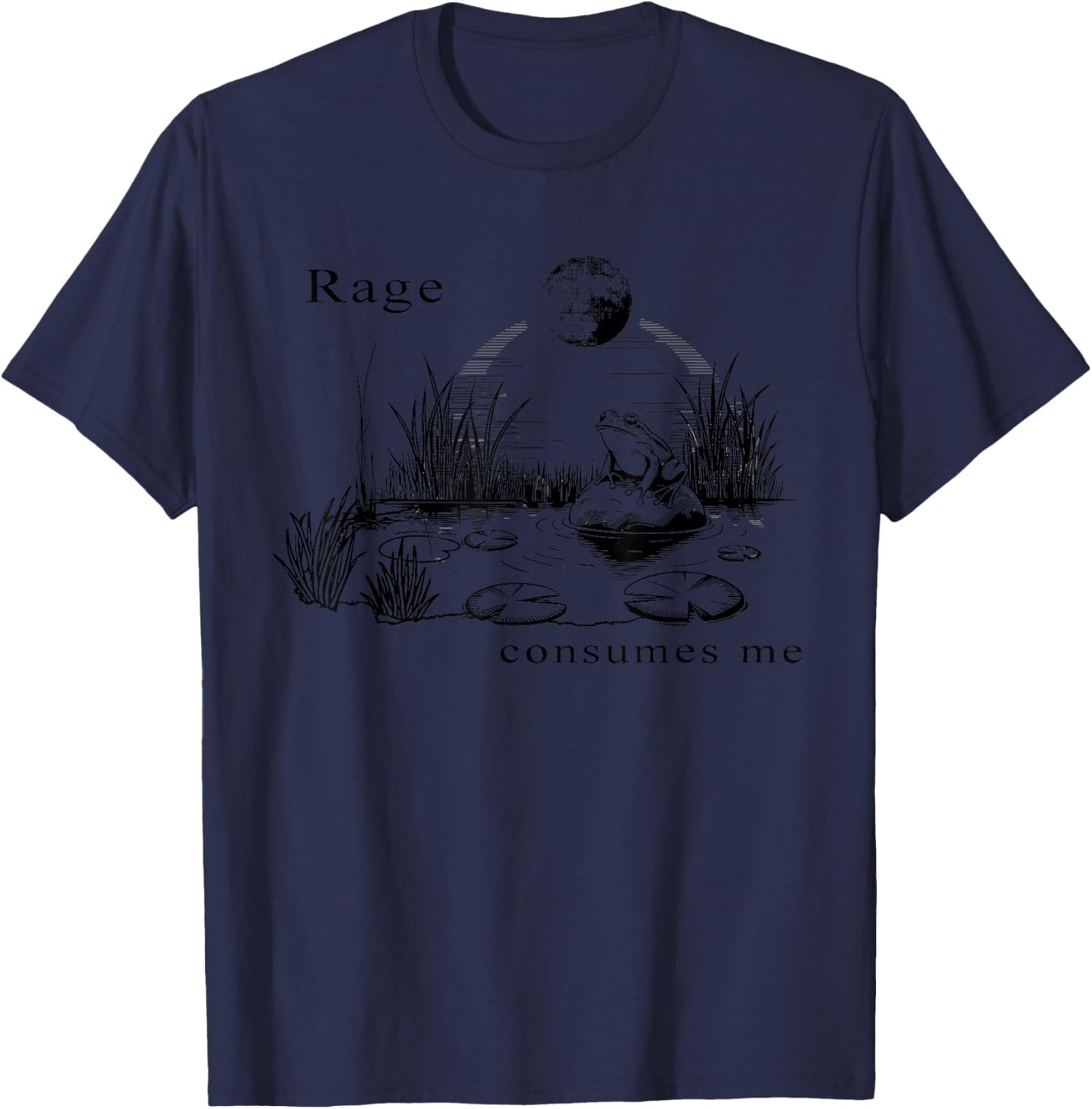 rage consumes me frog funny Vintage Frog nature T-Shirt - T-Shirt | Navy