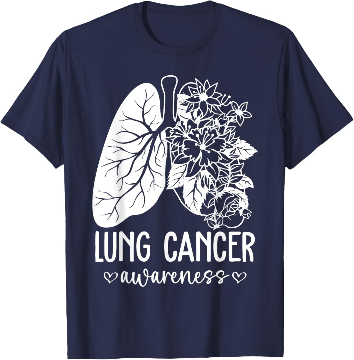 In November We Wear White Lung Cancer Awareness T-Shirt - T-Shirt | Navy