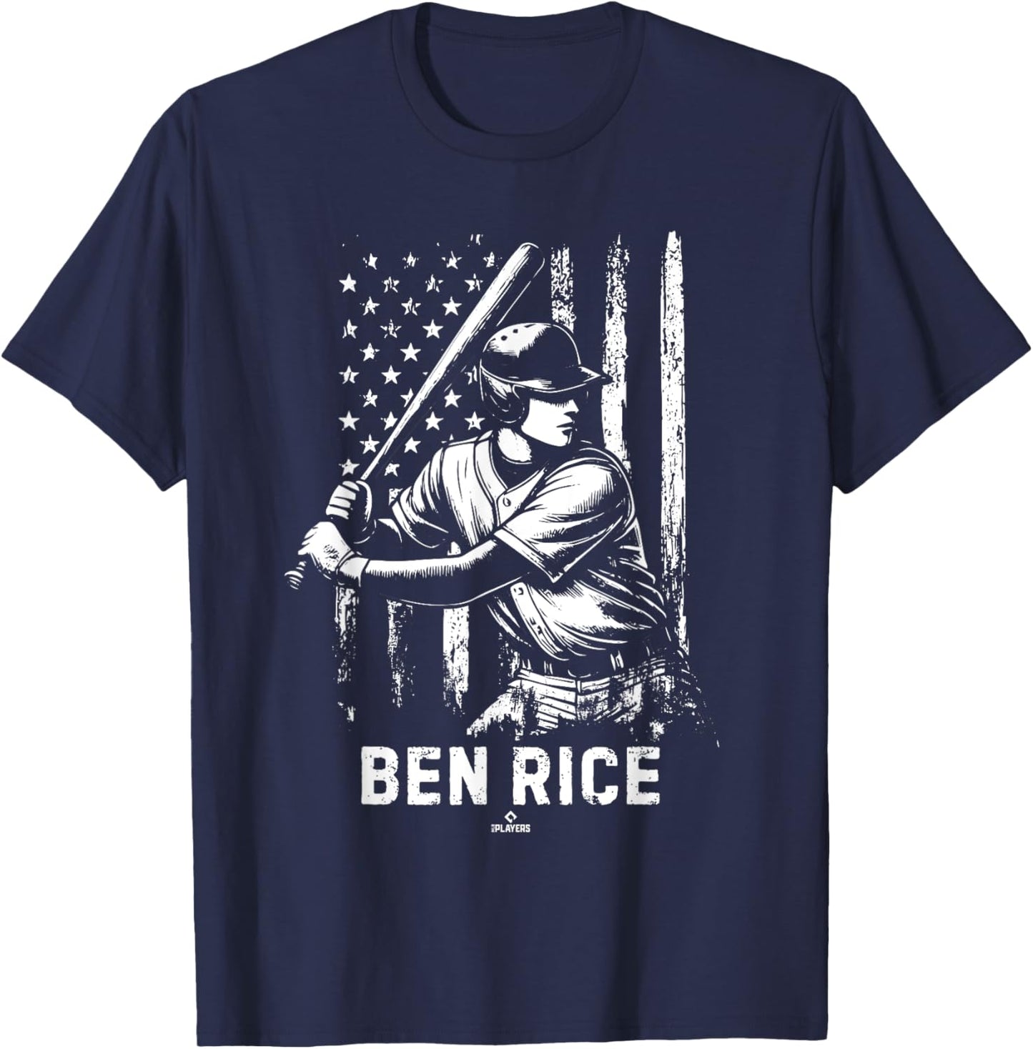 Player Illustration Flag Ben Rice Prospect Baseball Fan Gear T-Shirt - T-Shirt | Navy