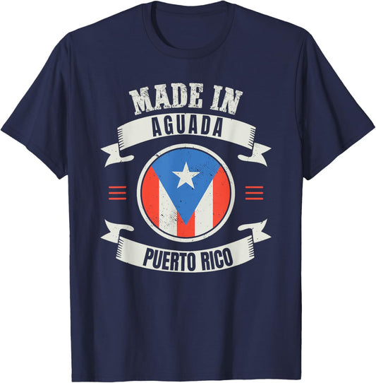 Boricua Aguadeño Puerto Rico Gift - Made In Aguada T-Shirt - T-Shirt | Navy
