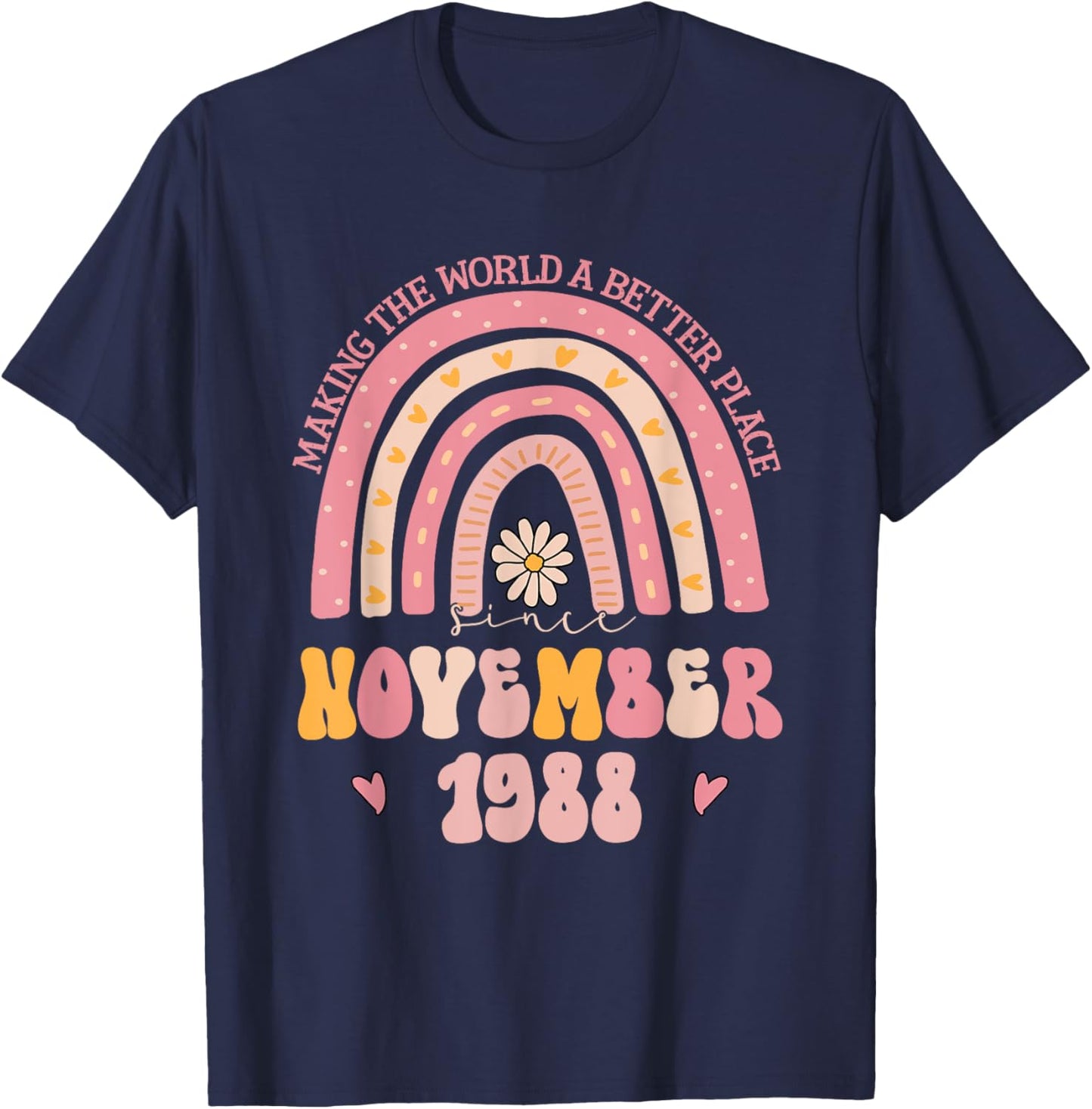 Turning 36 Retro November 1988 36th birthday T-Shirt - T-Shirt | Navy