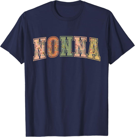 Wildflowers Nonna Floral Mother's Day Nonna T-Shirt - T-Shirt | Navy