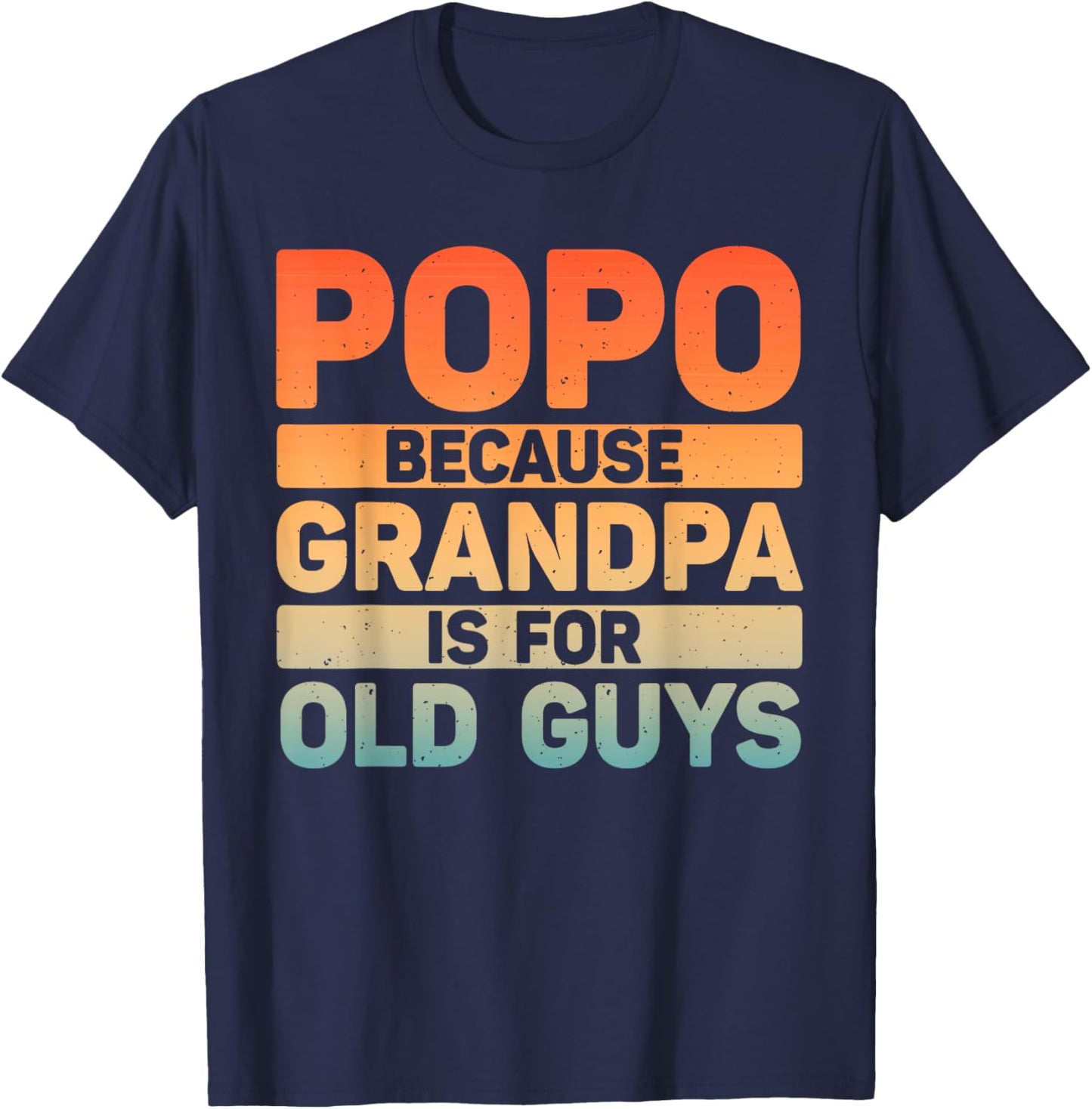 Popo Design For Grandpa From Grandkids Father's Day Popo T-Shirt - T-Shirt | Navy