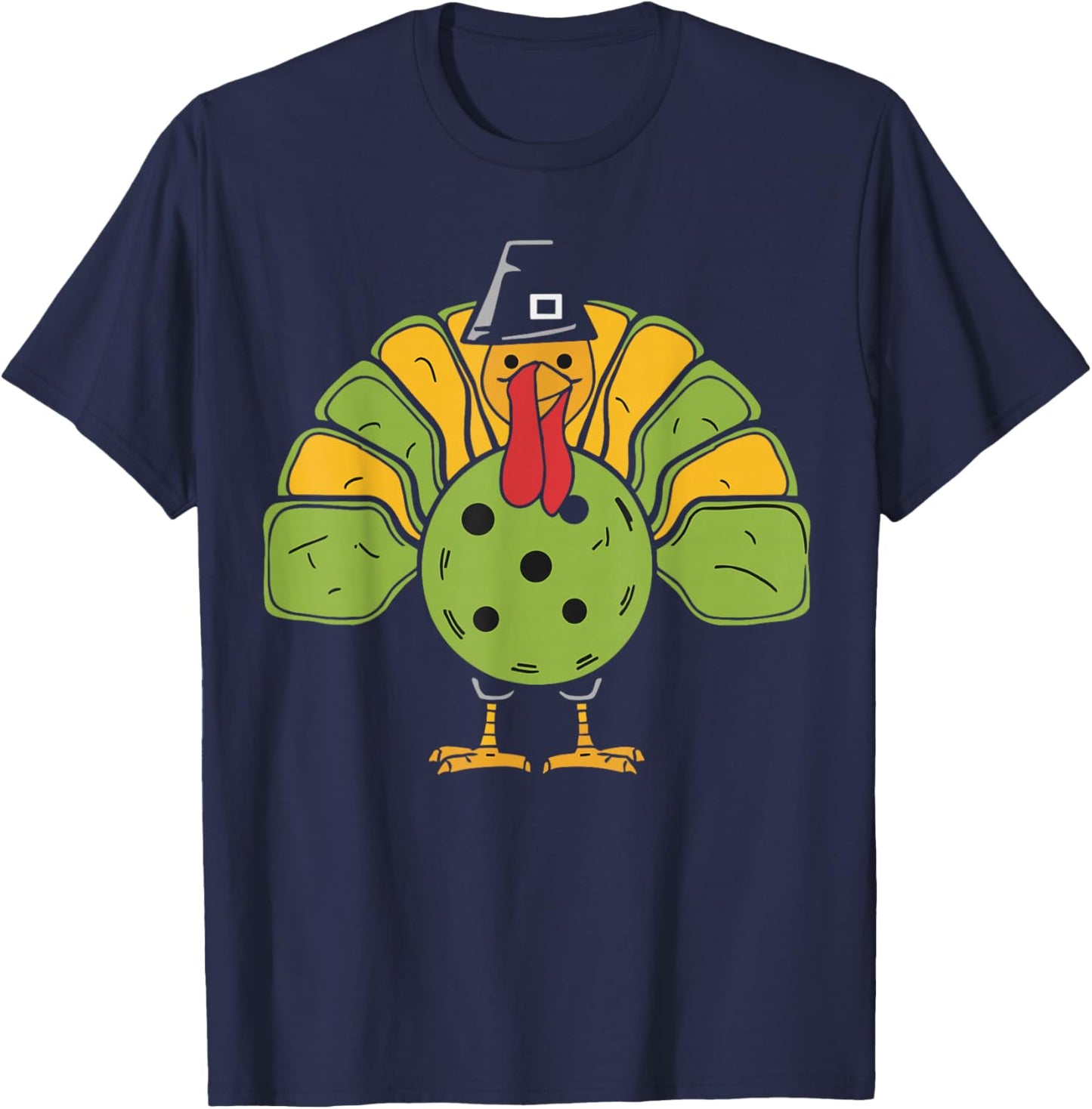 Funny Thanksgiving Turkey Pickleball Lovers T-Shirt - T-Shirt | Navy