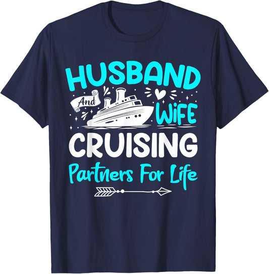 Husband And Wife Cruising Partners For Life T-Shirt - T-Shirt | Navy