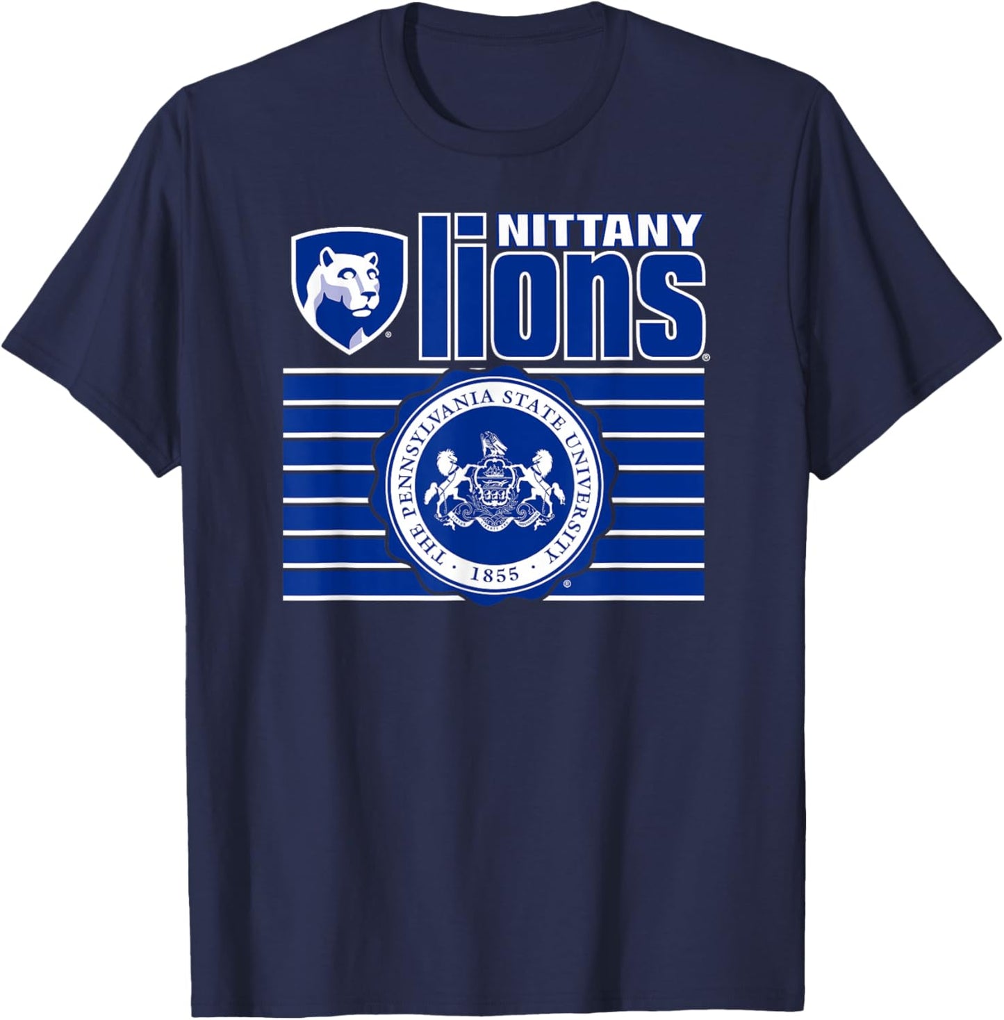 Penn State Nittany Lions Seal Stripe Officially Licensed T-Shirt - T-Shirt | Navy