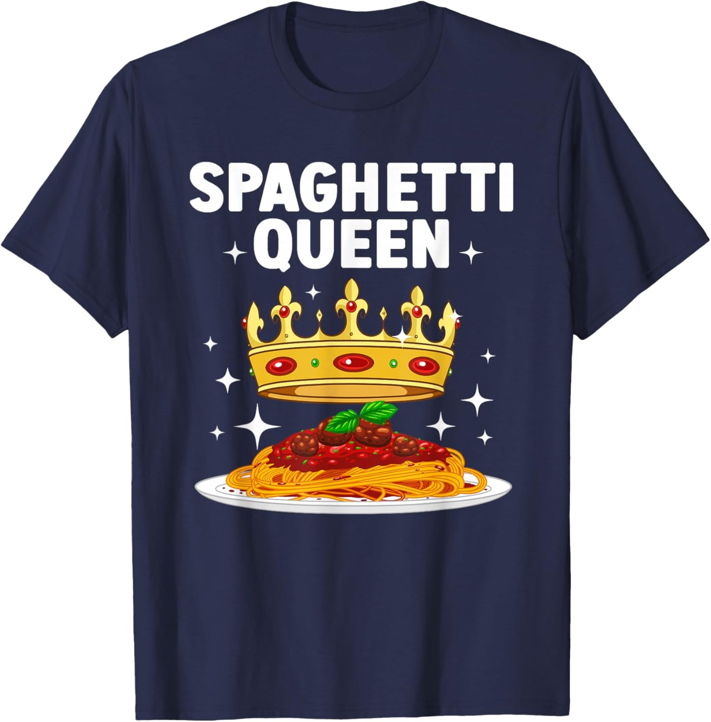 Best Spaghetti Queen Design Girls Spaghetti Lovers T-Shirt - T-Shirt | Navy