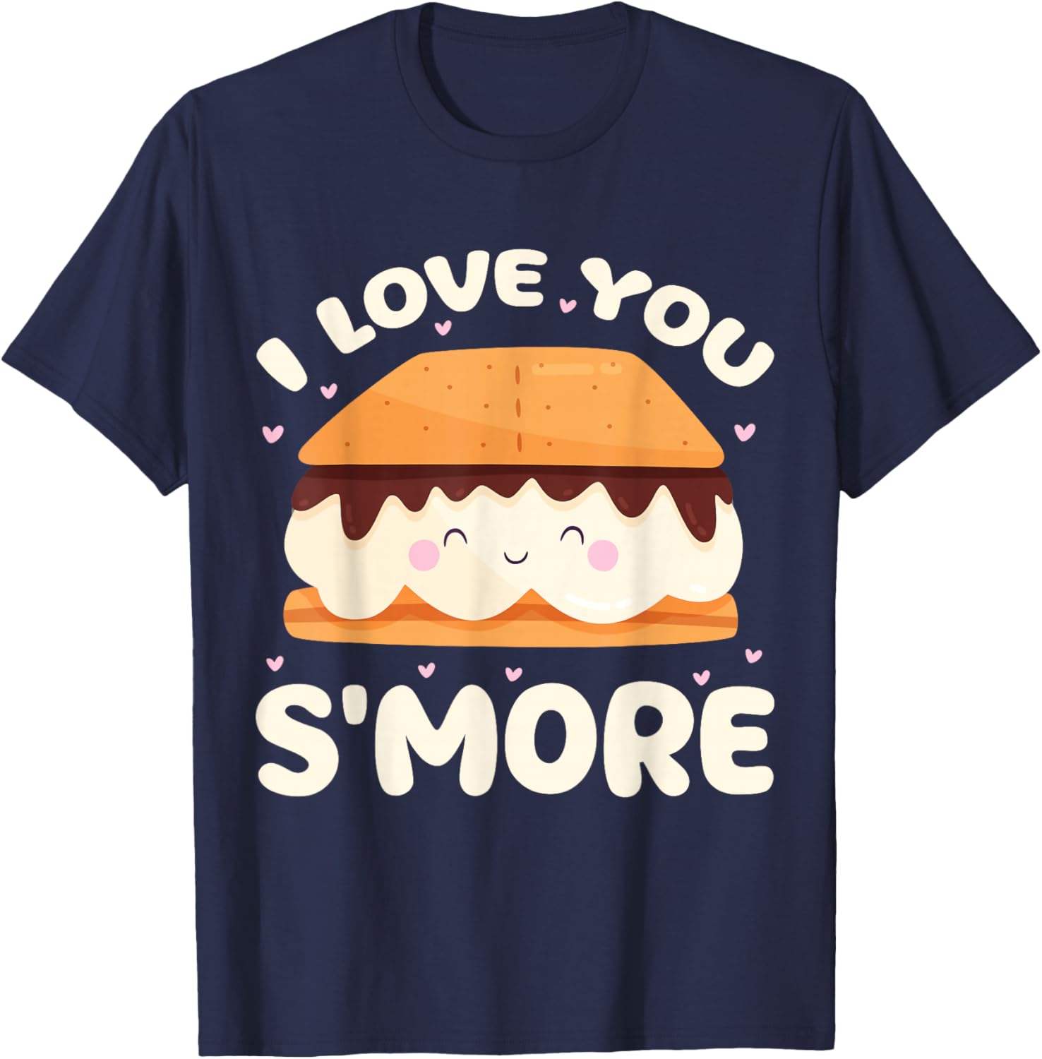 S'more Kawaii Camping Camper Valentine's Day T-Shirt - T-Shirt | Navy