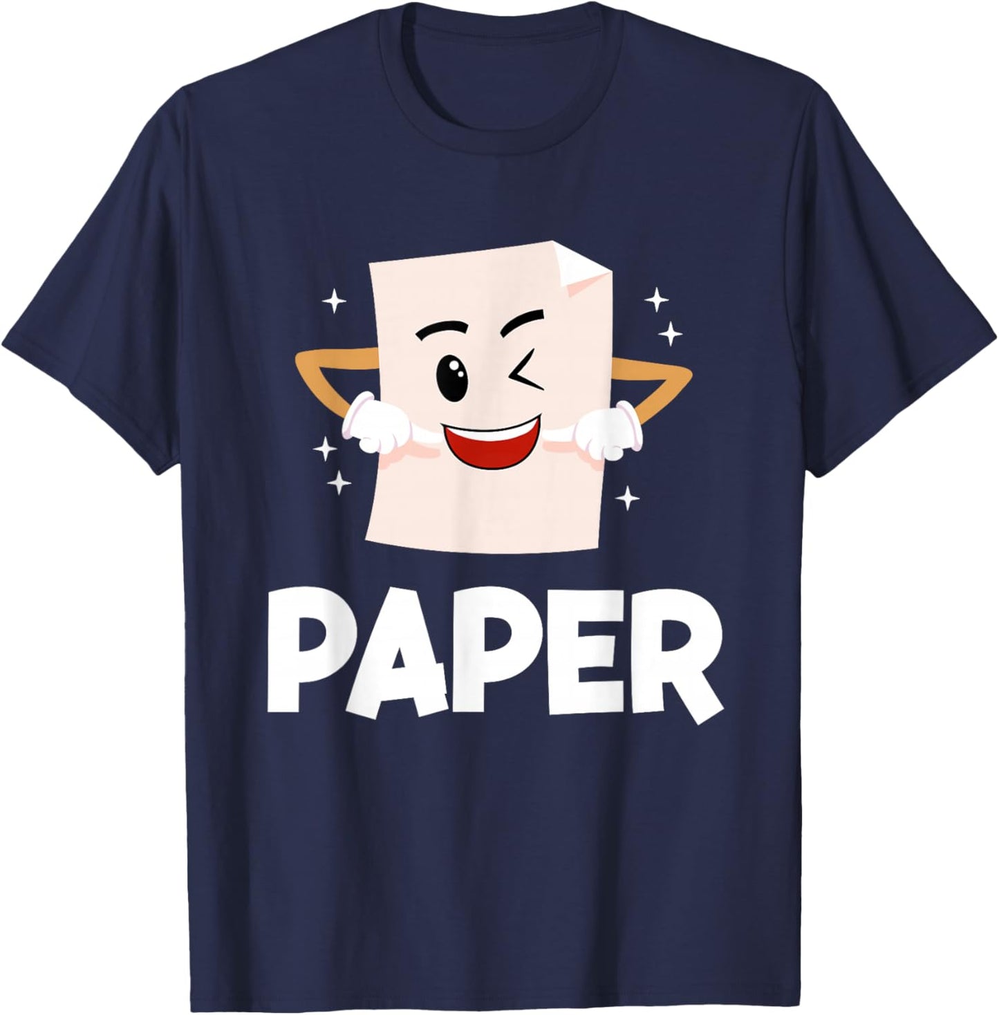 Rock Scissors Paper Halloween Costumes Funny Cute Paper T-Shirt - T-Shirt | Navy