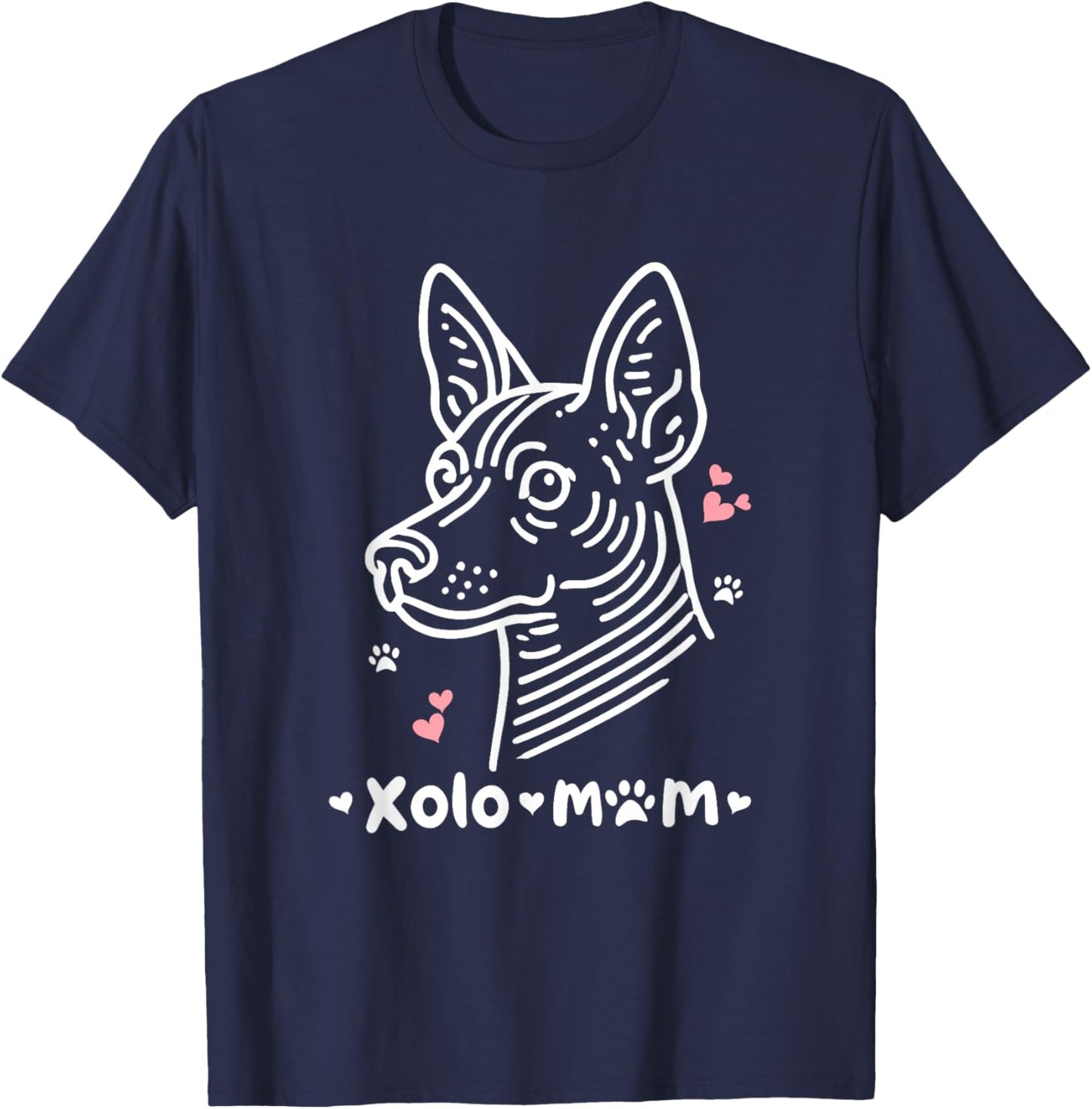 Xolo Mom Xoloitzcuintle Mexican Hairless Dog T-Shirt - T-Shirt | Navy