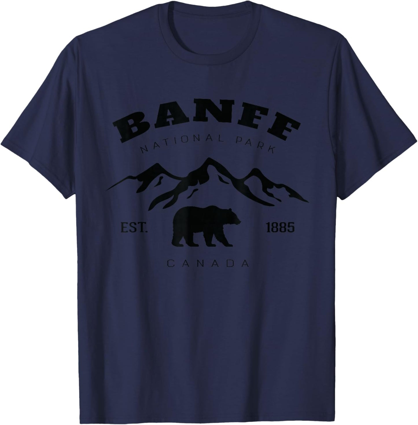 Vintage Banff National Park Canada Souvenir Hiking Camping T-Shirt - T-Shirt | Navy