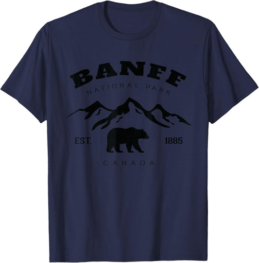 Vintage Banff National Park Canada Souvenir Hiking Camping T-Shirt - T-Shirt | Navy