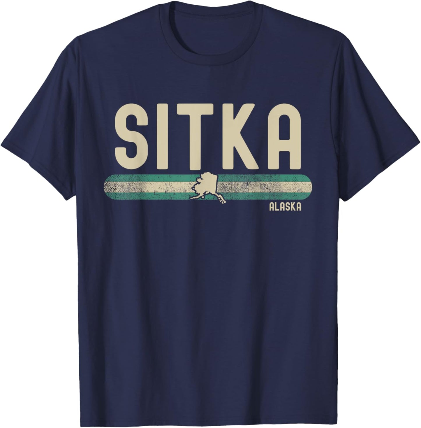 Sitka AK | Alaska | Travel & 80s Style T-Shirt - T-Shirt | Navy