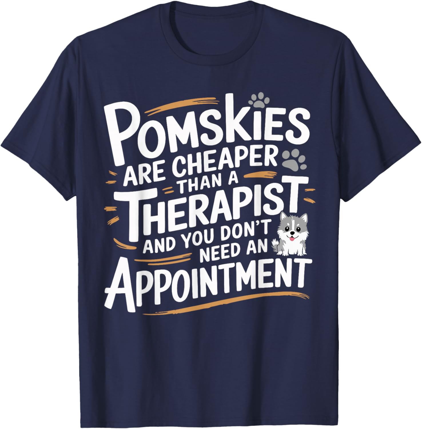Pomsky Lover Funny Pomskies T-Shirt - T-Shirt | Navy