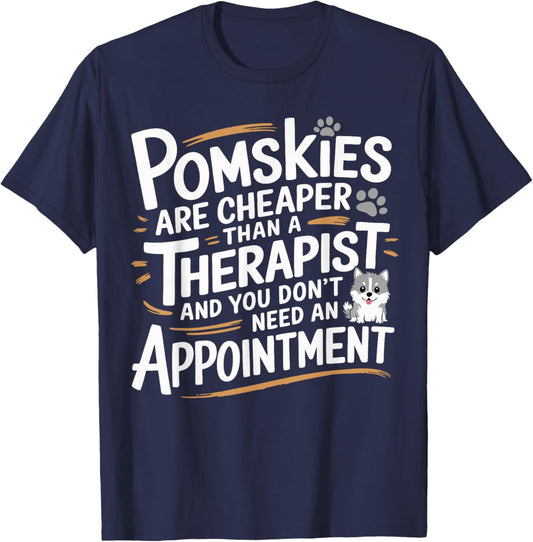 Pomsky Lover Funny Pomskies T-Shirt - T-Shirt | Navy