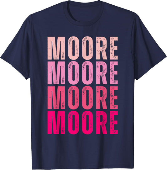 Moore Personalized Name I Love Moore Vintage T-Shirt - T-Shirt | Navy