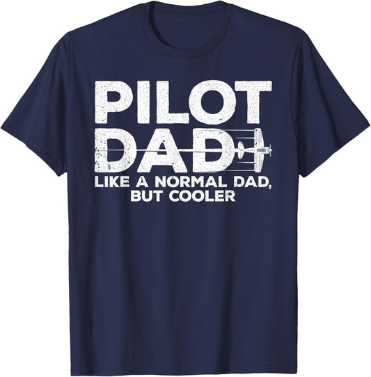 Funny Pilot Dad Art Father Aviation Airplane Pilot T-Shirt - T-Shirt | Navy
