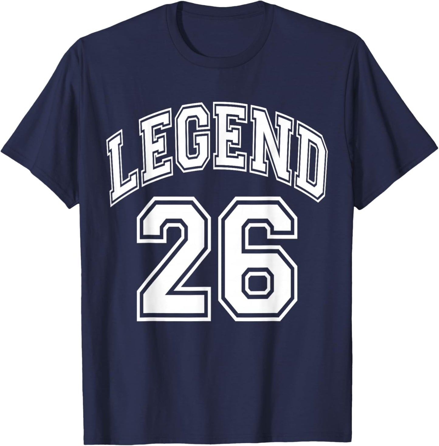Legend 26 Years Old Number Team 26th Birthday T-Shirt - T-Shirt | Navy