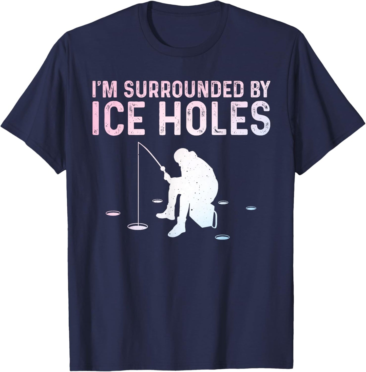 Funny Ice Fishing Novelty Women Ice Fishing Lover T-Shirt - T-Shirt | Navy