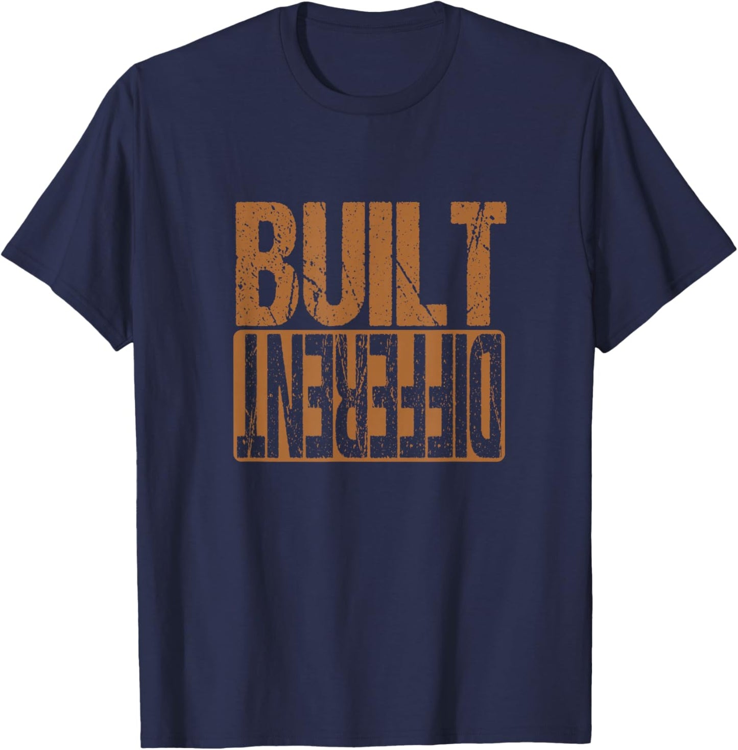 Match Brown Color Brown Built Different Brown Color Graphic T-Shirt - T-Shirt | Navy