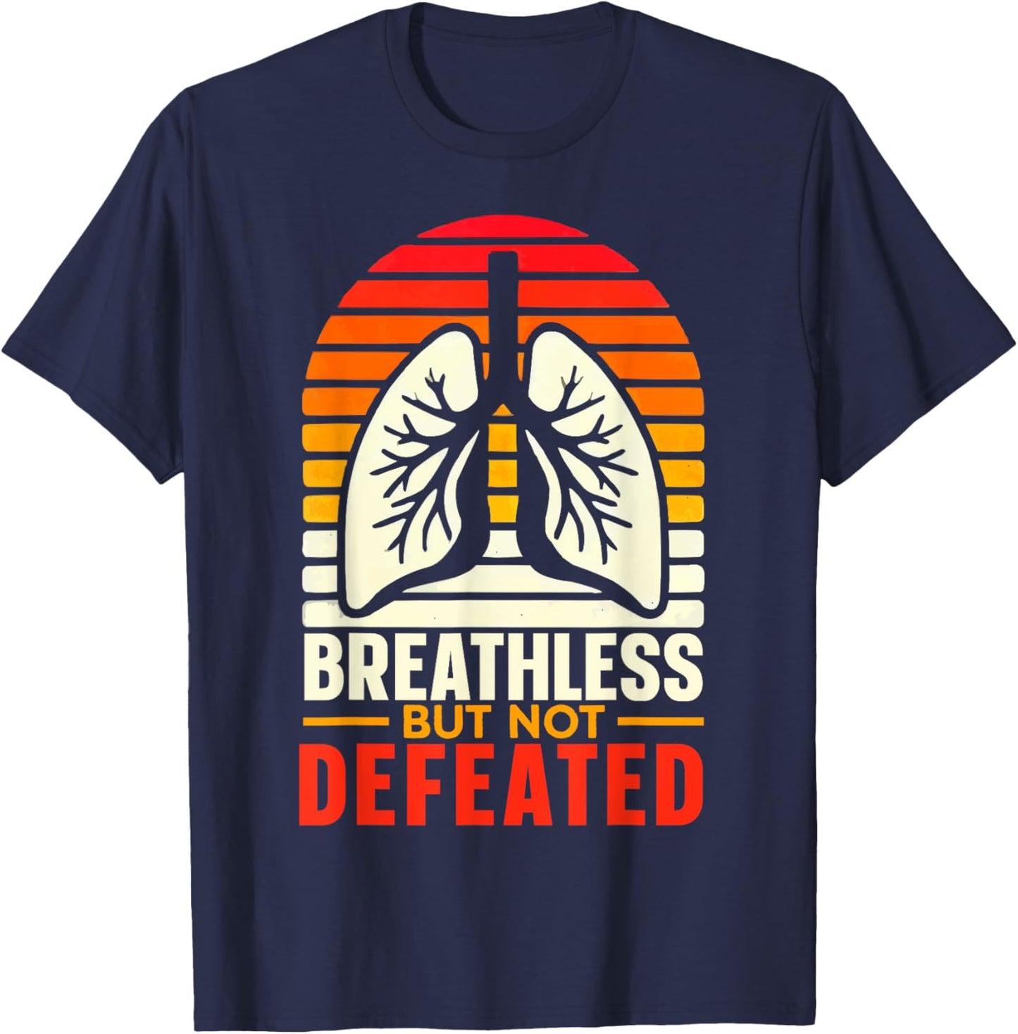 Collapsed Lung Survivor Lung Disease Pneumothorax T-Shirt - T-Shirt | Navy